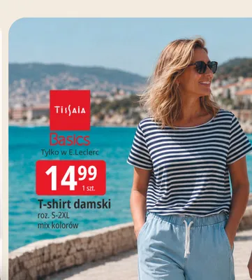 T-shirt damski Basics Tissaia promocja w Leclerc