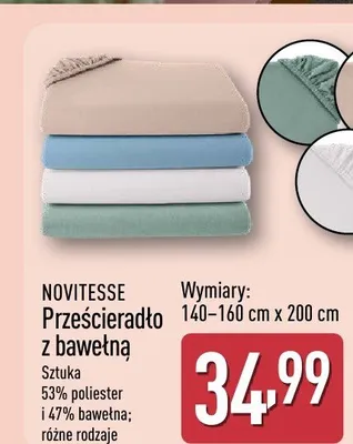 Prześcieradło z bawełną 140-160 cm x 200 cm promocja w Aldi