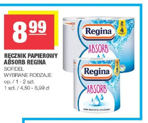 Ręcznik papierowy Absorb Regina promocja w SPAR