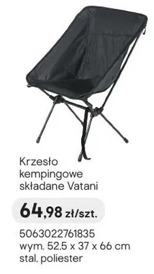 Krzesło kempingowe składane Vatani promocja w Castorama