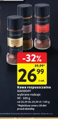 Kawa rozpuszczalna Davidoff promocja w Intermarche