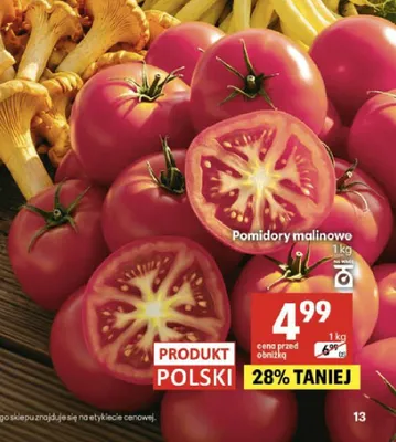 Pomidory malinowe polskie promocja w Delikatesy Centrum