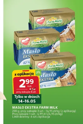 Masło ekstra Farm Milk promocja w Stokrotka
