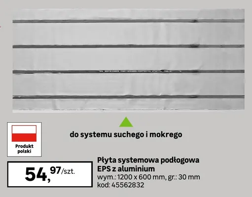 Płyta systemowa podłogowa EPS z aluminium promocja w Leroy Merlin