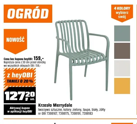 Krzesło Merrydale tworzywo sztuczne promocja w OBI