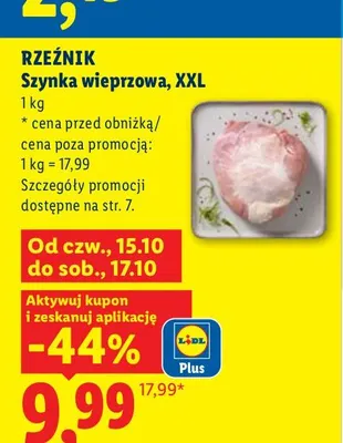 Szynka wieprzowa XXL Rzeźnik promocja w Lidl