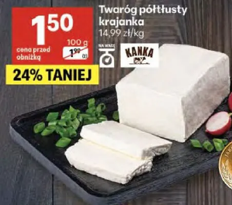 Twaróg półtłusty krajanka promocja w Delikatesy Centrum