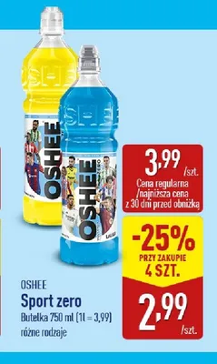 Napój izotoniczny Oshee Sport Zero Multifruit promocja w Aldi