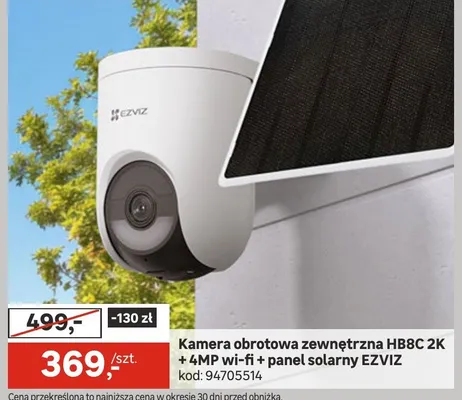 Kamera obrotowa zewnętrzna HB8C 2K + 4MP wi-fi + panel solarny promocja w Leroy Merlin