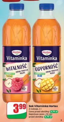 Sok Vitaminka Hortex Odporność jabłko marchwi mango promocja w Dino