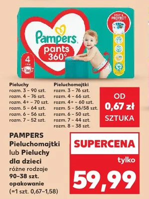 Pieluchomajtki dla dzieci Pampers promocja w Kaufland