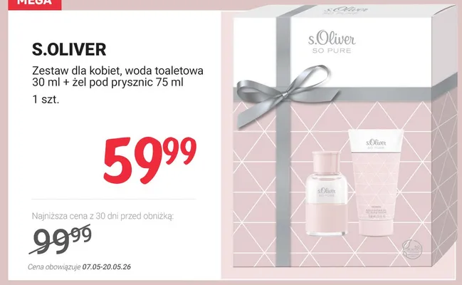 Zestaw dla kobiet S.OLIVER woda toaletowa 30ml + żel pod prysznic 75ml promocja w Rossmann