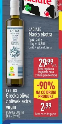 Grecka oliwa z oliwek extra virgin Lyttos promocja w Aldi