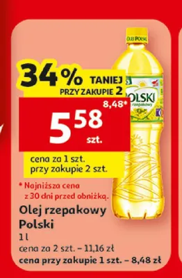Olej rzepakowy Polski promocja w Auchan