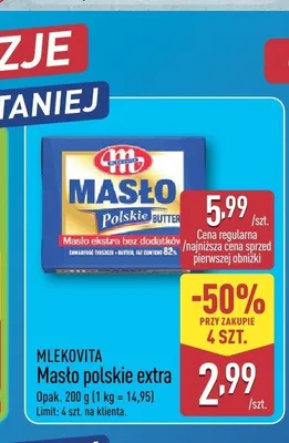 Masło polskie extra Mlekovita promocja w Aldi