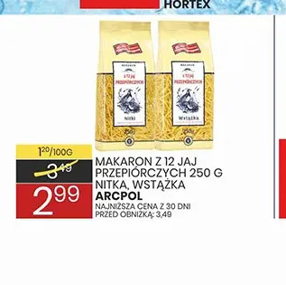 Makaron z 12 jaj przepiórczych nitka Arcpol promocja w Wafelek