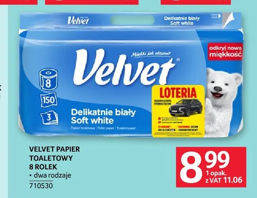 Papier toaletowy Velvet 8-pak promocja w Selgros