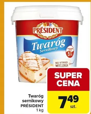 Twaróg sernikowy President promocja w Carrefour Express