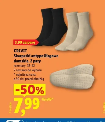 Skarpetki antypoślizgowe damskie Crivit 2-pak promocja w Lidl