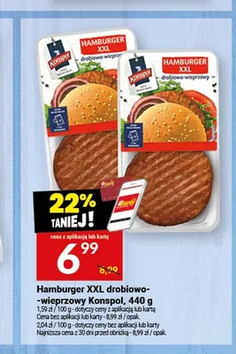 Hamburger XXL drobiowo-wieprzowy Konspol promocja w Twój Market