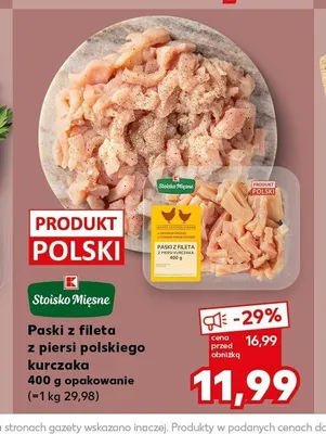 Paski z fileta z piersi polskiego kurczaka Stoisko Mięsne promocja w Kaufland