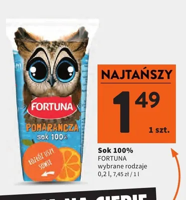 Sok 100% wybrane rodzaje promocja w Intermarche