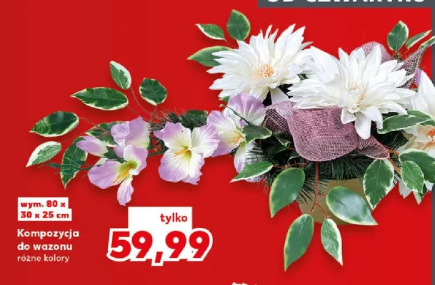 Kompozycja do wazonu 80x30x25 cm promocja w Kaufland