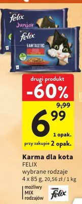Karma dla kota Felix 4-pak promocja w Intermarche