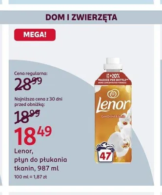 Płyn do płukania tkanin Lenor Gold Orchid & Vanilla promocja w Rossmann
