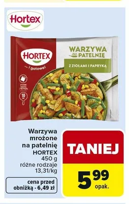 Warzywa mrożone na patelnię Hortex promocja w Carrefour