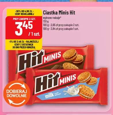 Ciastka Hit Minis czekoladowe promocja w POLOmarket