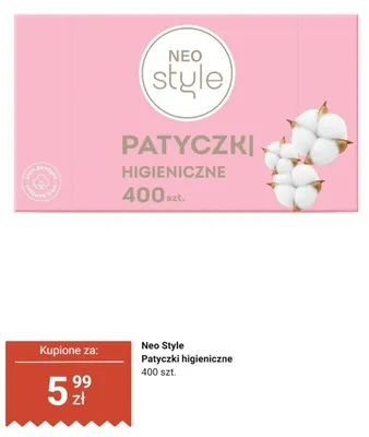 Patyczki higieniczne Neo Style promocja w Dino