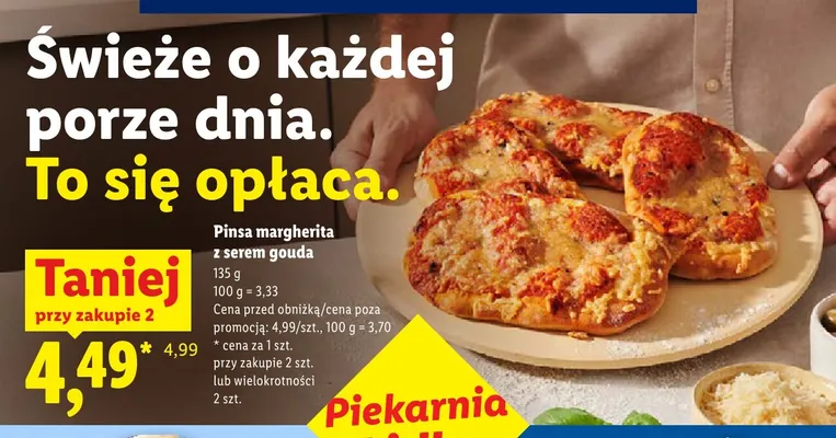 Pinsa margherita z serem gouda Piekarnia Lidla promocja w Lidl