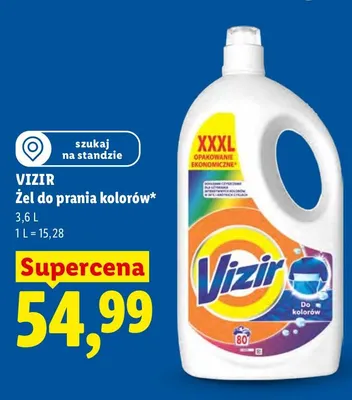 Żel do prania kolorów Vizir promocja w Lidl