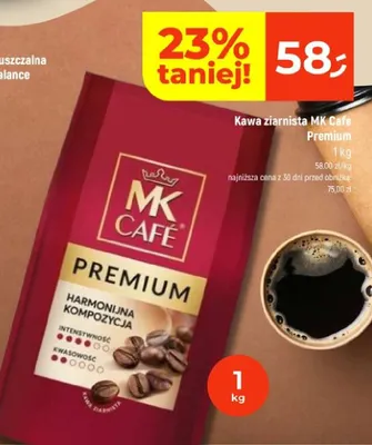 Kawa ziarnista MK Cafe Premium promocja w Dealz