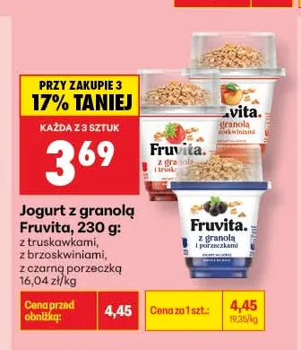 Jogurt z granolą Fruvita z czarną porzeczką promocja w Biedronka