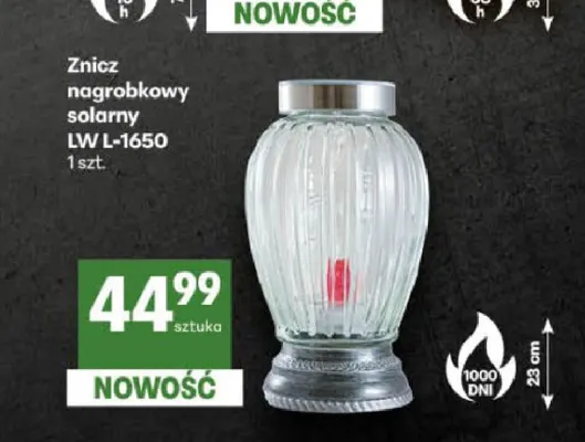 Znicz nagrobkowy solarny Lw L-1650 promocja w Delikatesy Centrum