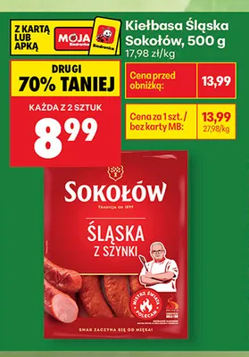 Kiełbasa śląska Sokołów promocja w Biedronka