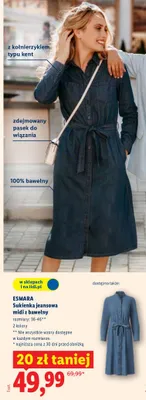 Sukienka jeansowa midi z bawełny promocja w Lidl