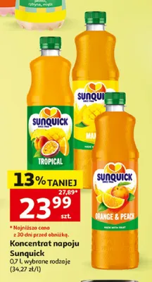 Koncentrat napoju Sunquick Tropical promocja w Auchan