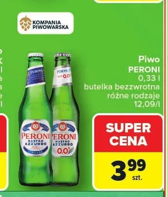 Piwo Peroni Nastro Azzurro 330ml promocja w Carrefour
