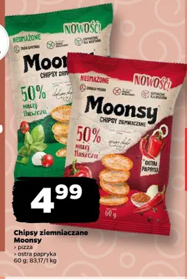 Chipsy ziemniaczane Moonsy ostra papryka promocja w Netto