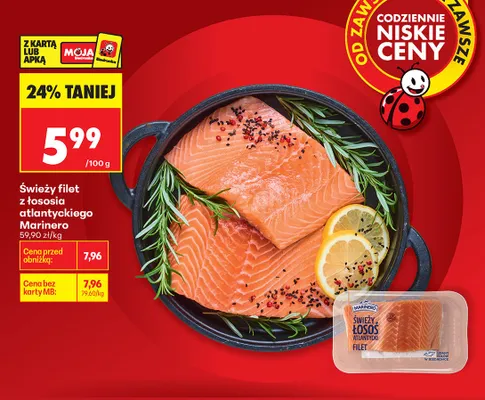 Świeży filet z łososia atlantyckiego promocja w Biedronka