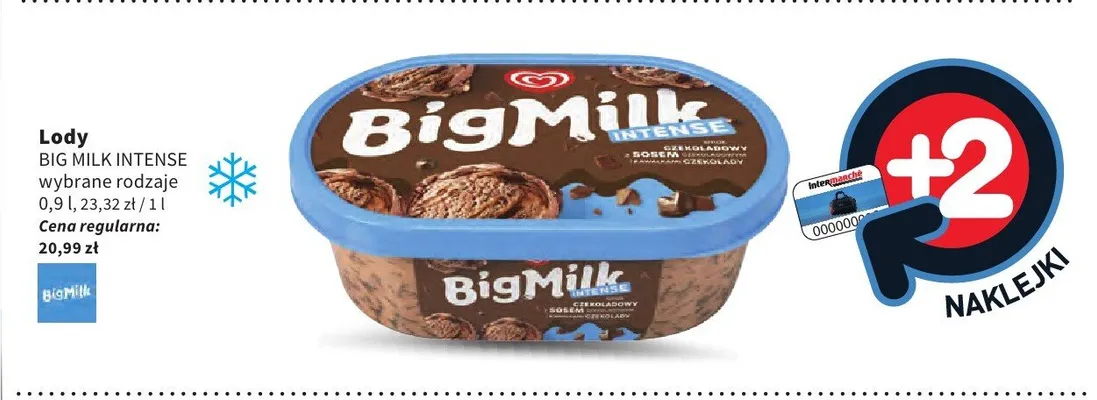 Lody Big Milk Intense promocja w Intermarche