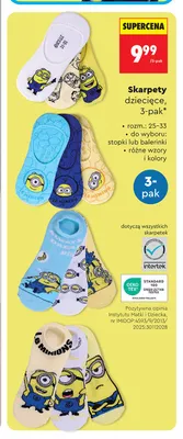 Skarpety dziecięce balerinki Minions 3-pak promocja w Biedronka