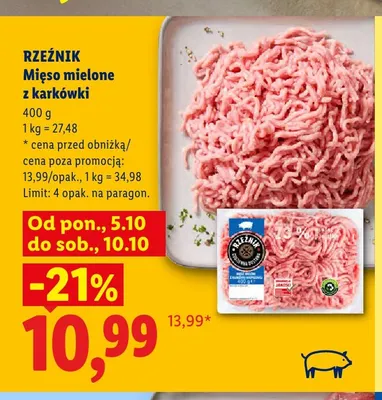 Mięso mielone z karkówki Rzeźnik promocja w Lidl