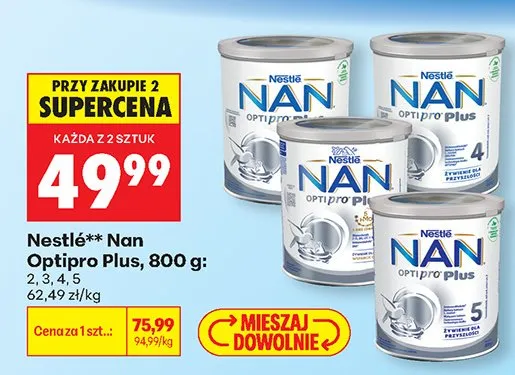 Mleko Nan Optipro Plus 2 promocja w Biedronka