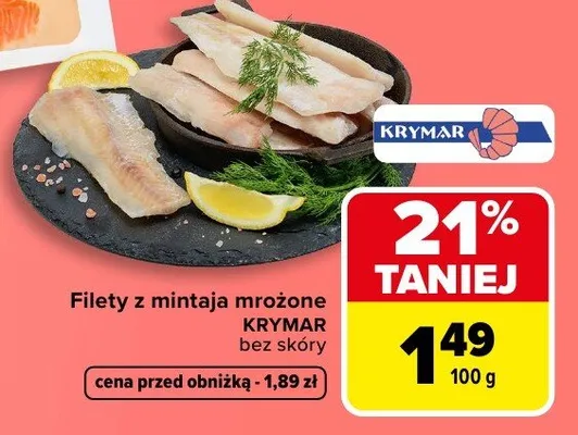 Filety z mintaja mrożone promocja w Carrefour Market