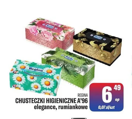 Chusteczki higieniczne Regina elegance promocja w Tomi Markt