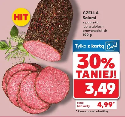 Salami z papryką lub w ziołach prowansalskich Gzella promocja w Kaufland